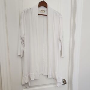 L BAMBOO By Creation Soft White Open Cardigan